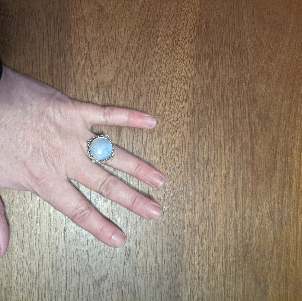 Big Beautiful Antique Rainbow Moon stone 925 - Picture 9 of 9